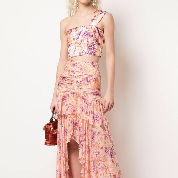 AMUR Madame Printed One Shoulder Crop Top - Picture 12 of 14